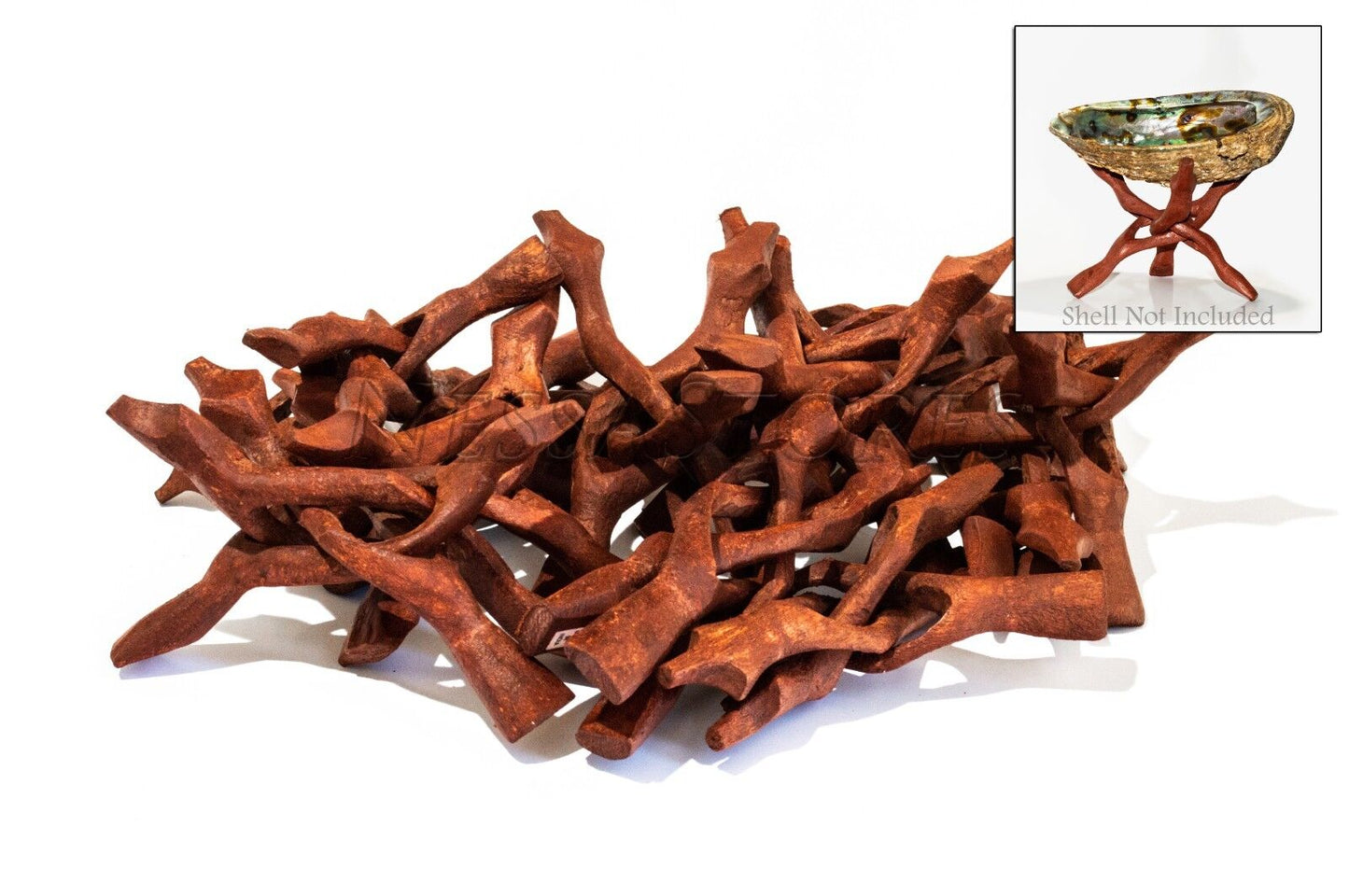 NessaStores- Carved Tripod Wood Stand Holder 6" (12 pcs) #JC-046