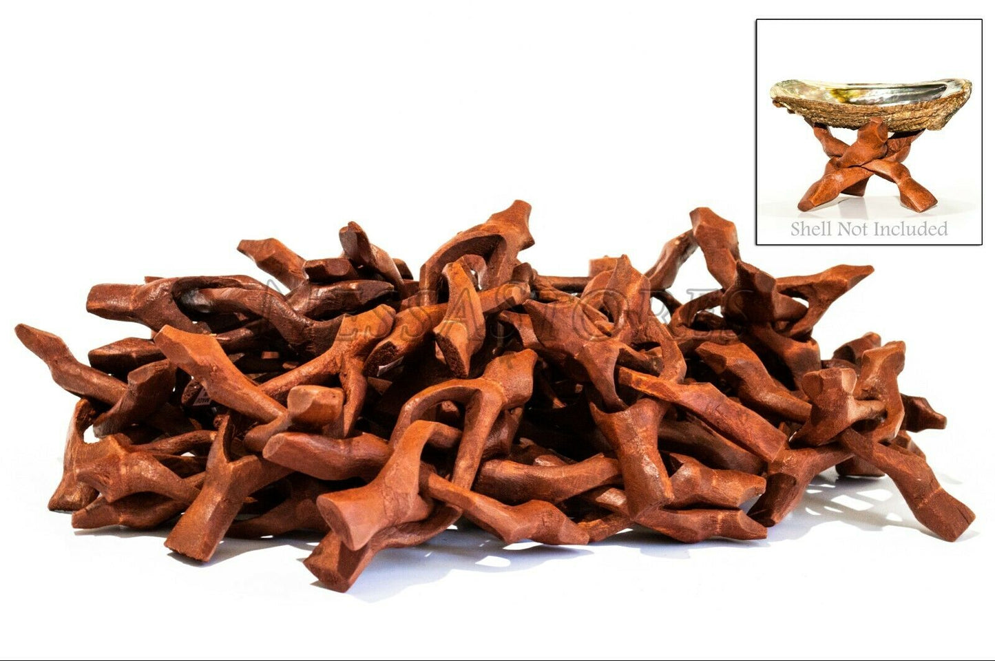 Carved Tripod Wood Stand Holder 4" ( 100 pcs ) #JC-45