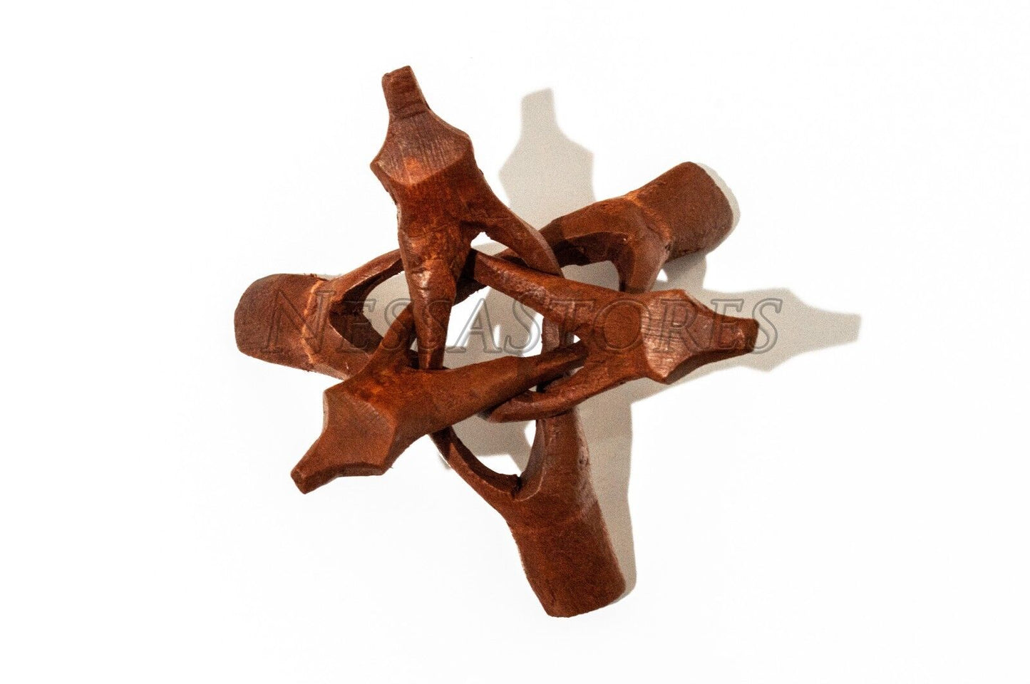 NessaStores Carved Tripod Wood Stand Holder 4" (8 pcs ) #JC-45