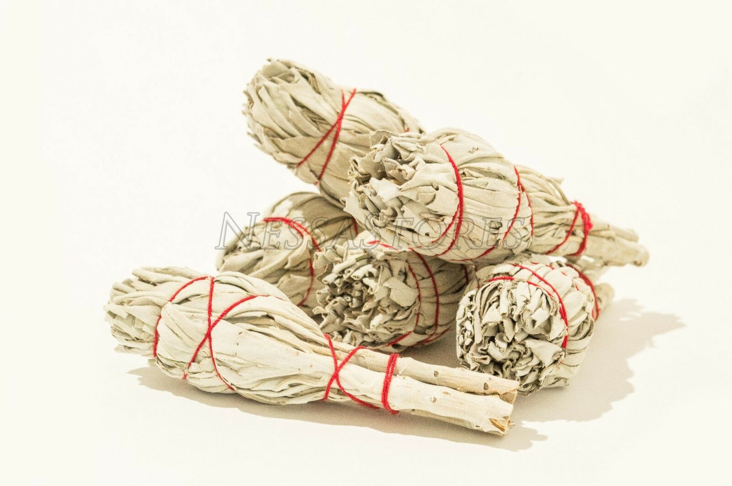 NessaStores California Mini White Sage Smudge Incense 3"-4" Bundle (6 pcs) #JC-005