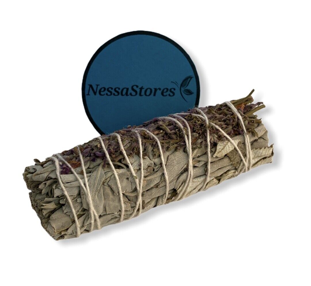 NESSASTORES White Sage + Yerba Santa + Lavender Smudge 4" Bundle #JC-198 (3 pcs)