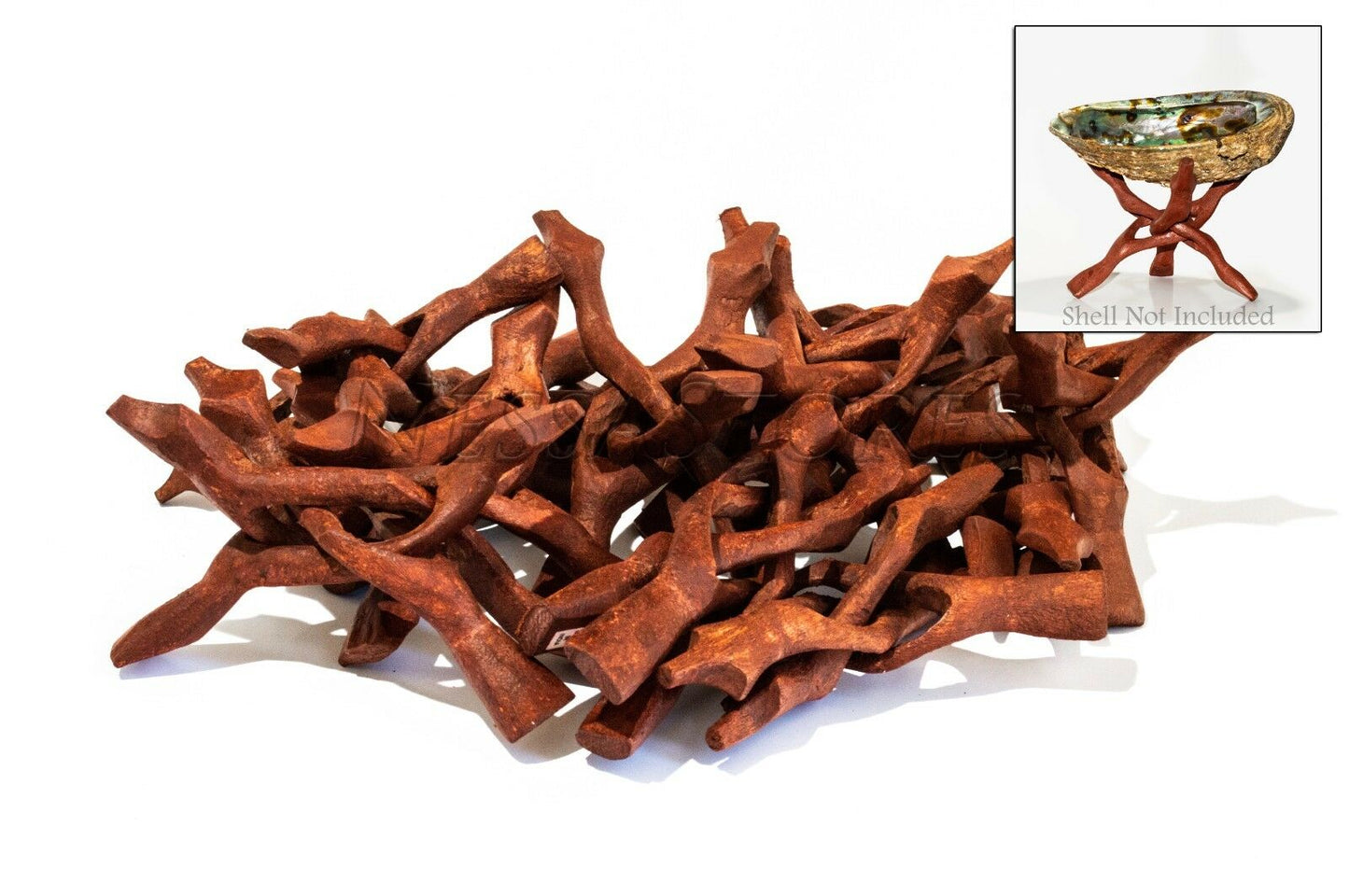 Carved Tripod Wood Stand Holder 6" ( 24 pcs ) #JC-46