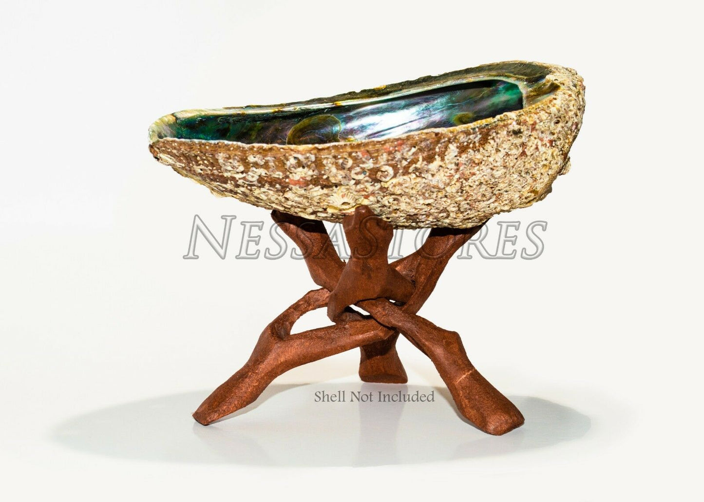 NessaStores Carved Tripod Wood Stand Holder 8" ( 2 pcs ) #JC-47