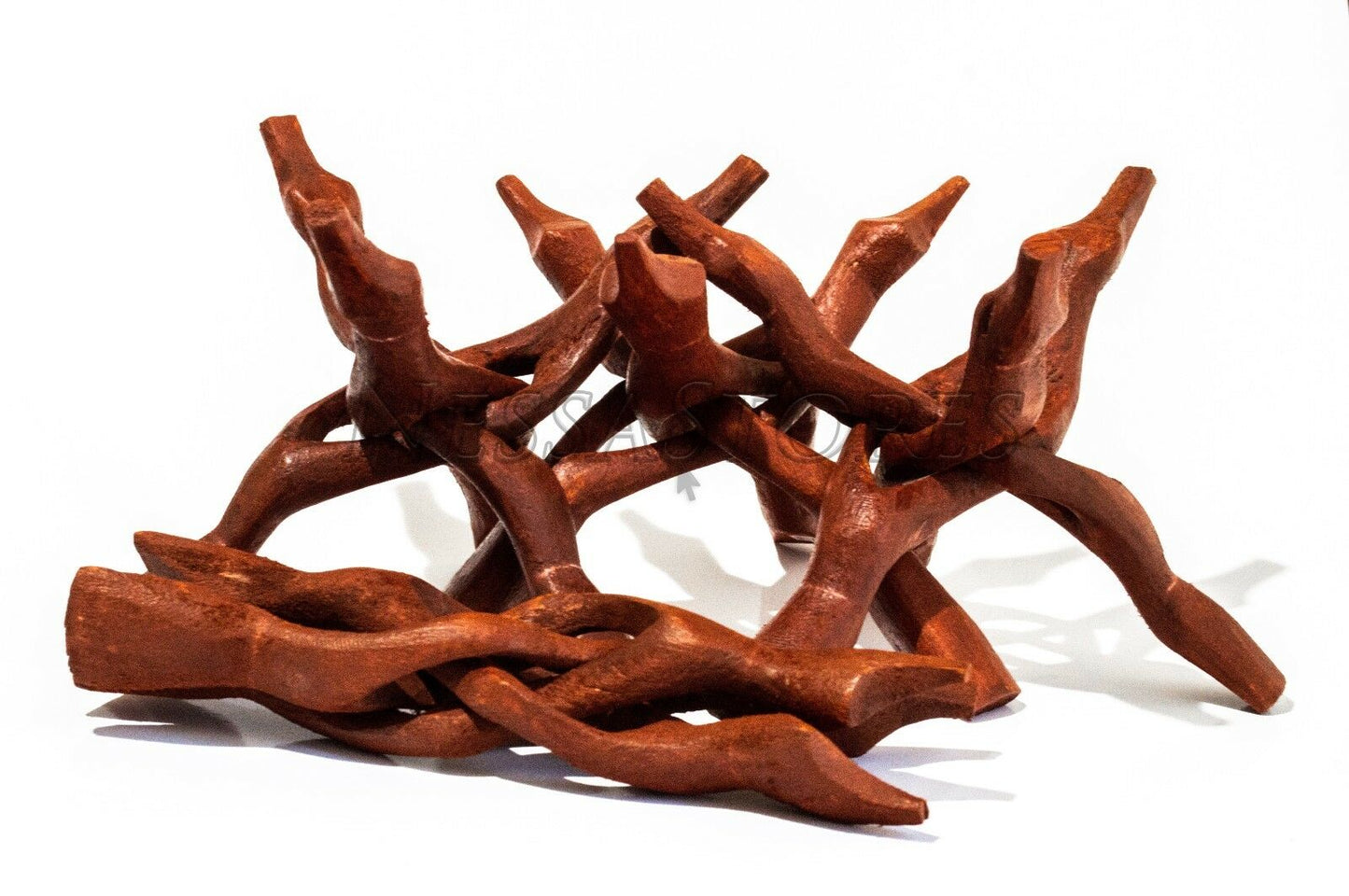 Carved Tripod Wood Stand Holder 8" ( 4 pcs ) #JC-47