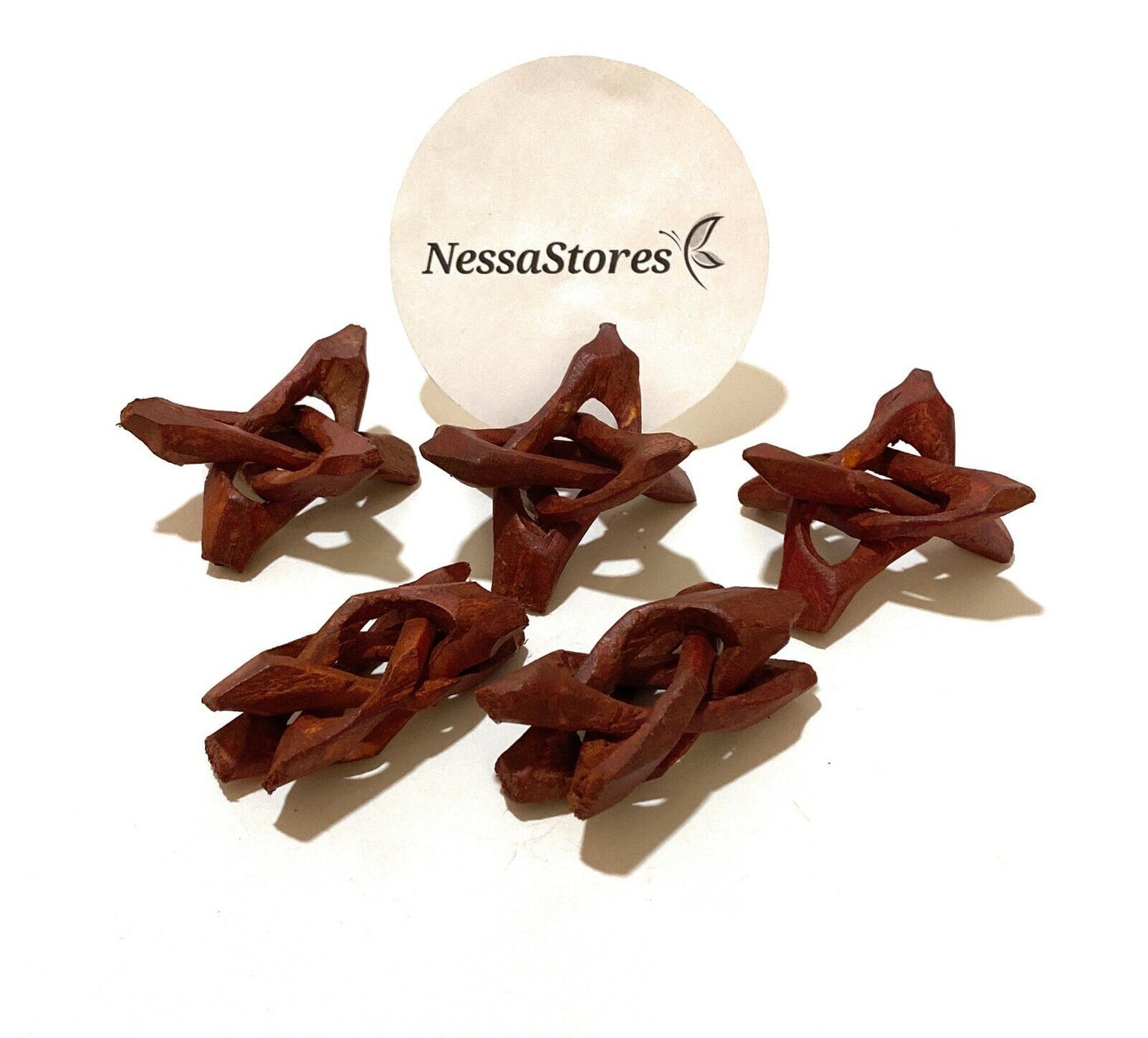 NessaStores Carved Tripod Wood Stand Holder 2" ( 15 pcs )#JC-44