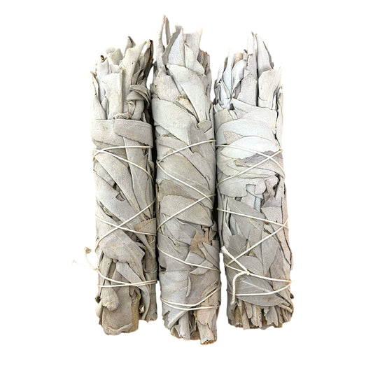 1 Premium 4"-5" Hand-Harvested White Sage Bundles for Smudging, Purification & Meditation - Fresh Earthy Scent for Stress Relief & Cleansing House | White Sage Incense Sticks JC-007