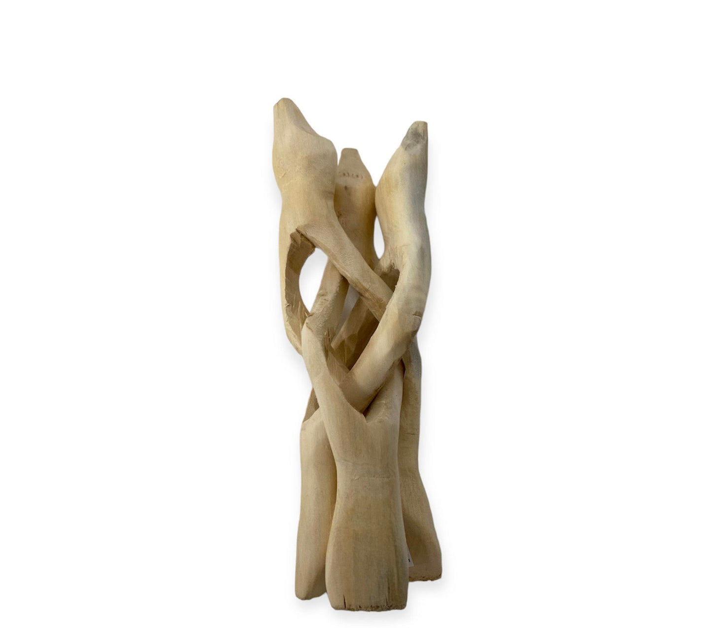 NessaStores- Natural Carved Tripod Wood Stand Holder 6 Inch  #JC-232