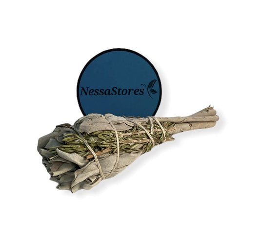 NESSASTORES - White Sage + Rosemary Smudge Incense 3"-4" Bundle #JC-111