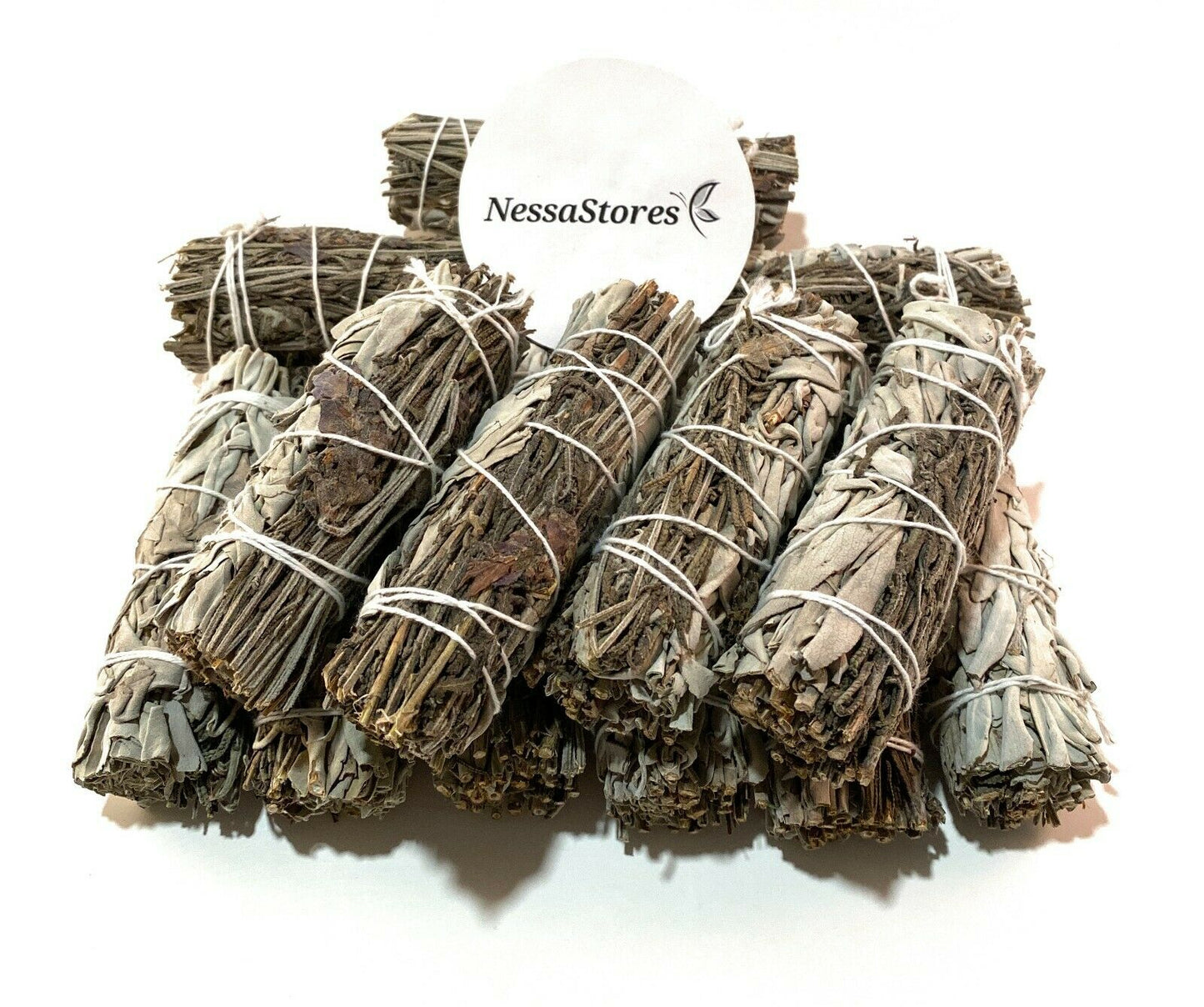 NessaStores Lavender + White Sage Smudge Incense 4" Bundle (1 pc) #JC-165