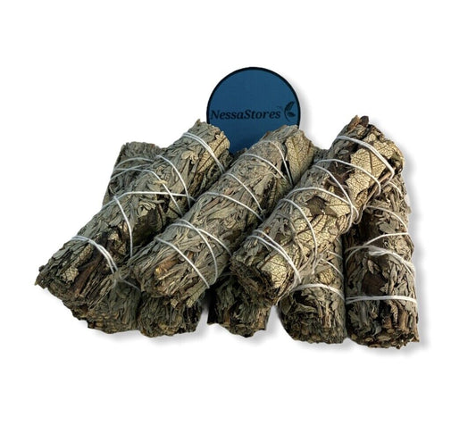 NESSASTORES - Blue Sage + Yerba Santa Smudge Incense 4" Bundle #JC-202 (3 pcs)