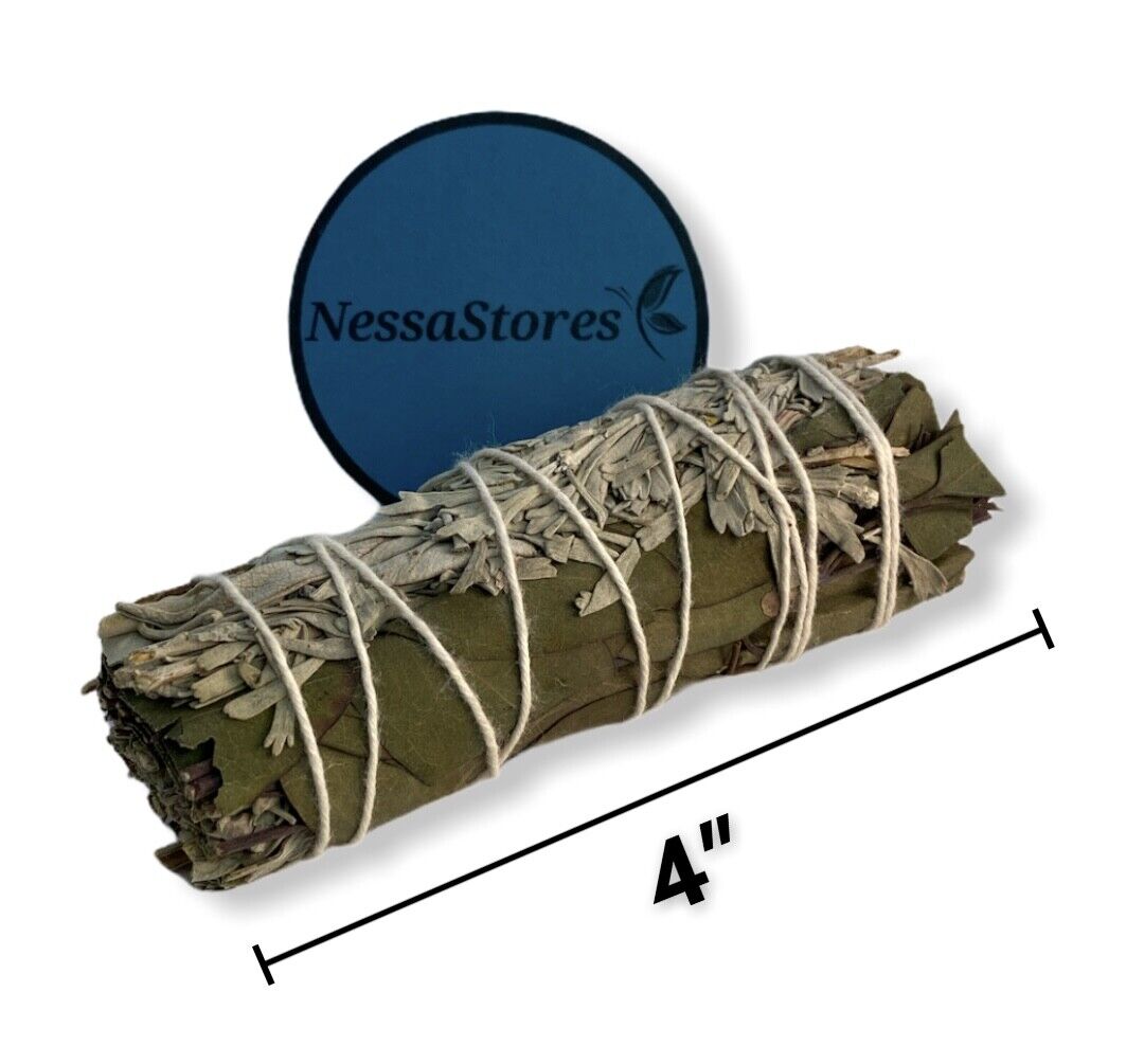 NESSASTORES - Blue Sage + Eucalyptus Smudge Incense 4" Bundle #JC-203 (18 pcs)