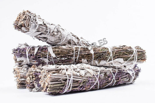 NessaStores White Sage + Lavender Smudge Incense 9" Bundle (5 pcs) #JC-148