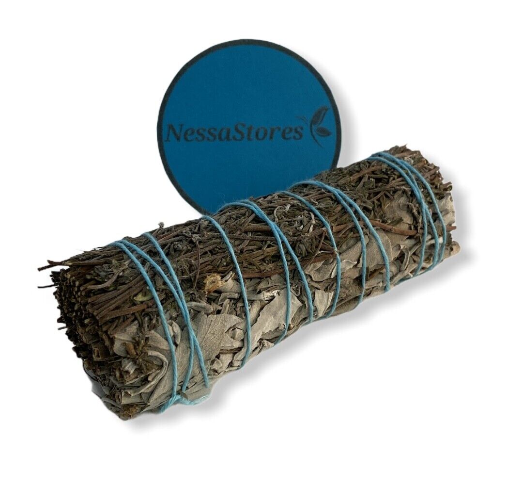 NessaStores White Sage + Thyme Smudge Incense 4" Bundle (60 pcs) #JC-180