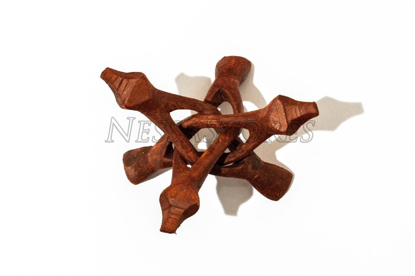 NessaStores- Carved Tripod Wood Stand Holder 6"  (12 pcs) #JC-046