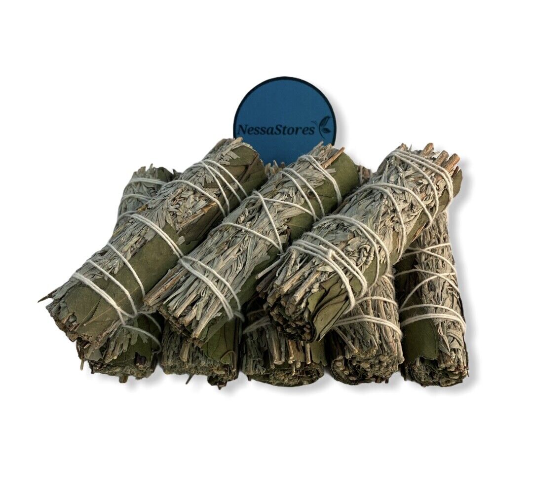 NESSASTORES - Blue Sage + Eucalyptus Smudge Incense 4" Bundle #JC-203 (18 pcs)