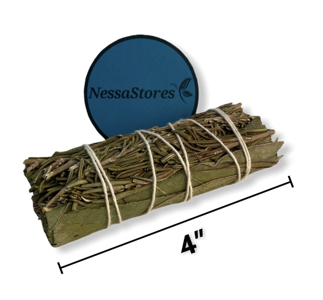 NESSASTORES - Rosemary + Eucalyptus Smudge Incense 4" Bundle #JC-201 (14 pcs)