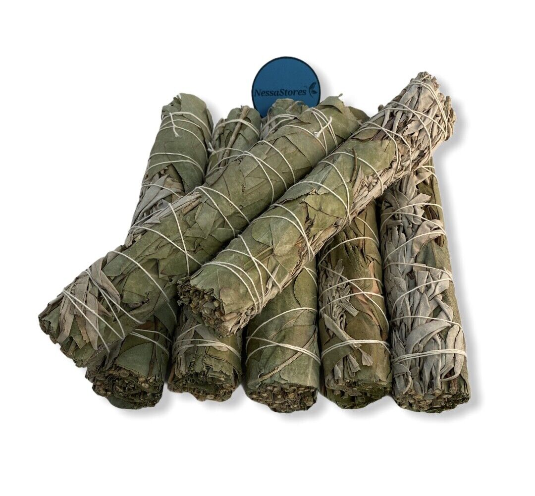 NESSASTORES - White Sage + Eucalyptus Smudge Incense 9" Bundle #JC-192 (35 pcs)