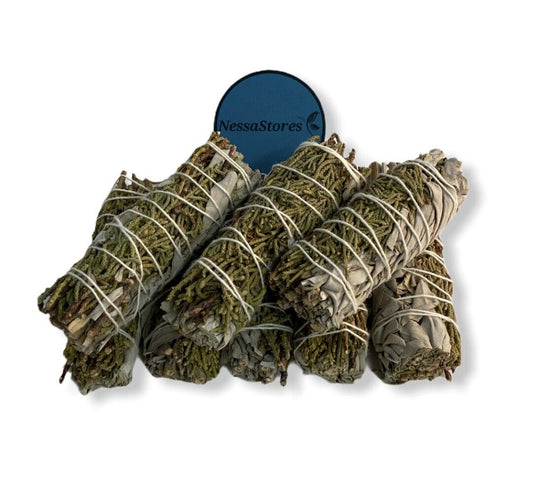 NESSASTORES - White Sage + Juniper Smudge Incense 4" Bundle #JC-206 (104 pcs)