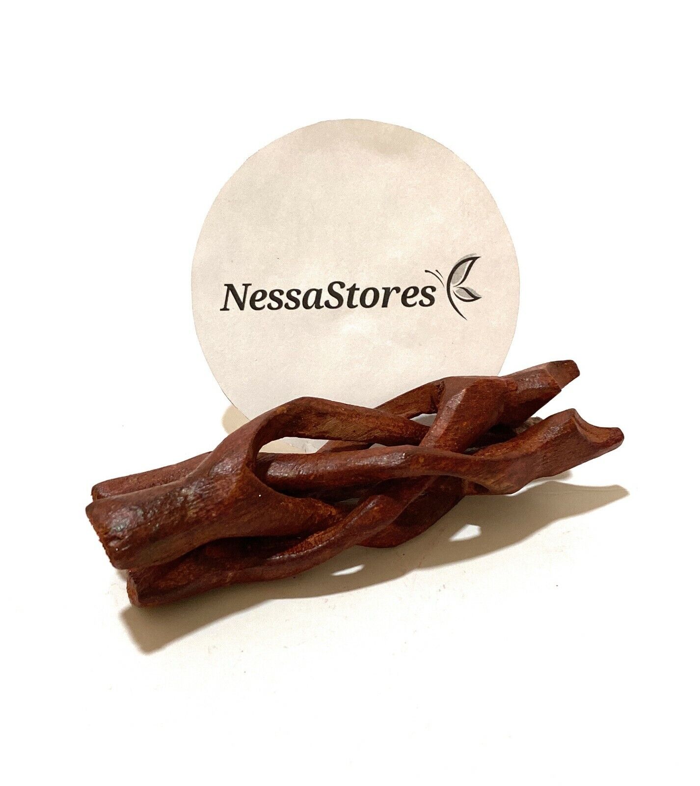 NessaStores Carved Tripod Wood Stand Holder 4"  (4 pcs ) #JC-45