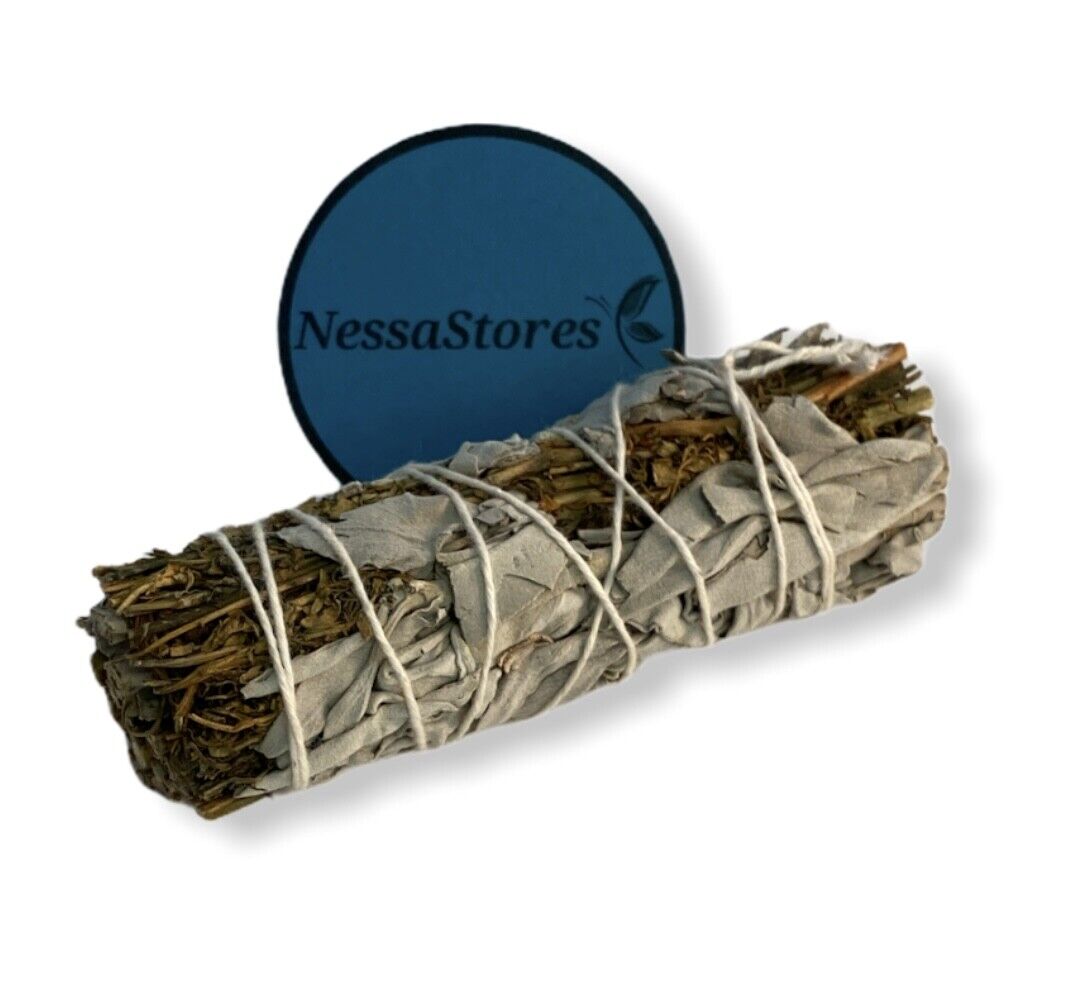 NESSASTORES - White Sage + Ruda Rue Smudge Incense 4" Bundle #JC-205 (3 pcs)