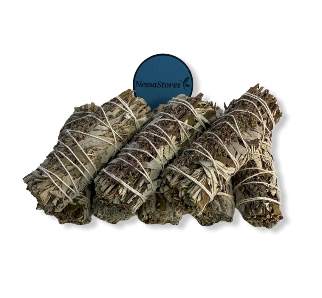 NESSASTORES White Sage + Yerba Santa + Lavender Smudge 4" Bundle #JC-198(16 pcs)