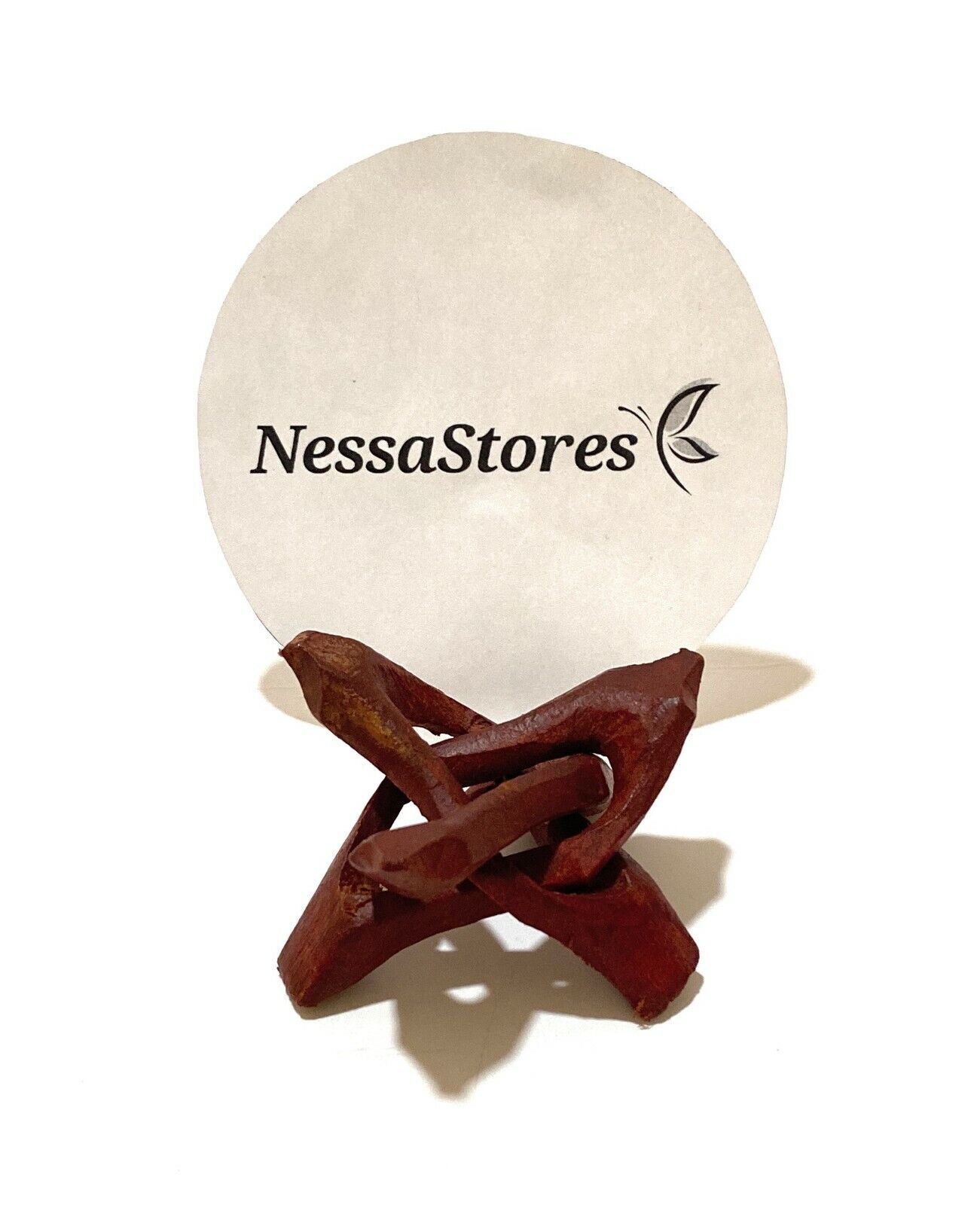 NessaStores Carved Tripod Wood Stand Holder 2"  ( 15 pcs )#JC-44