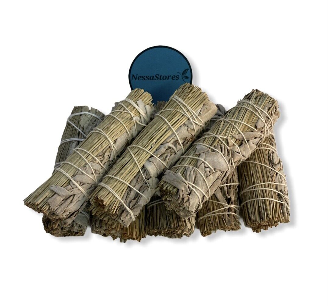 NESSASTORES - White Sage + Pine Smudge Incense 4" Bundle #JC-200 (7 pcs)