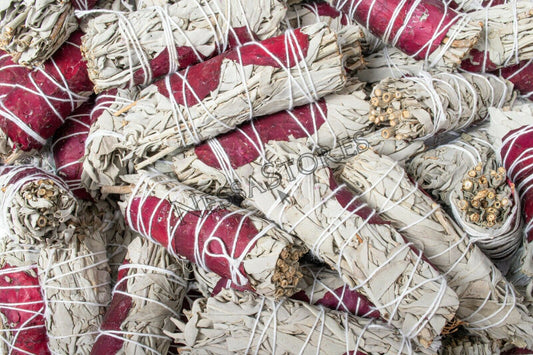 NessaStores CA White Sage + Rose Petals Smudge Stick 4" Bundle (90 pcs) #JC-159