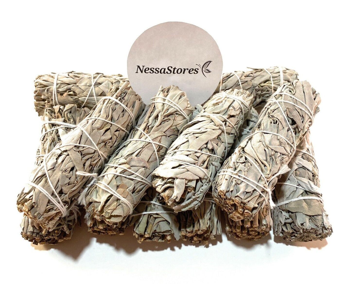 NessaStores White Sage Smudge Incense 4" Bundle (16 pcs) #JC-006