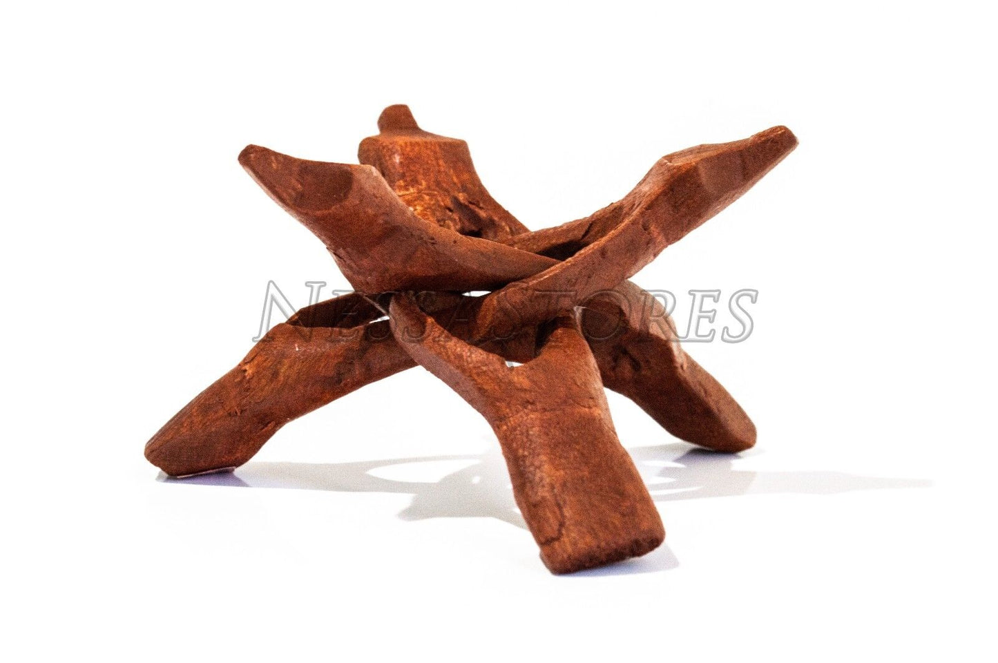 NessaStores Carved Tripod Wood Stand Holder 4"  (4 pcs ) #JC-45