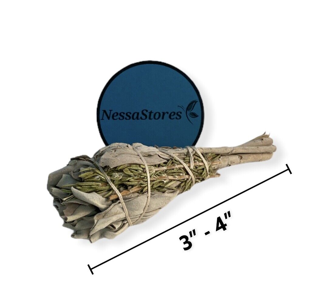 California White Sage + Rosemary Smudge Incense 3"-4" Bundle (1 pc) #JC-111