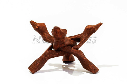Carved Tripod Wood Stand Holder 6"  ( 1 pc ) #JC-46